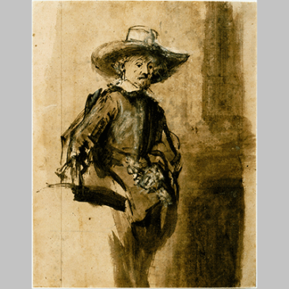 Rembrandt Study for one of the Syndics Volkert Jansz
