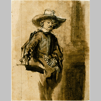 Rembrandt Study for one of the Syndics Volkert Jansz