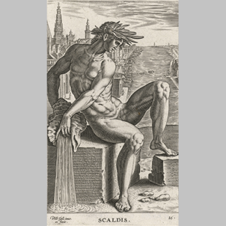 Philips Galle - Riviergod Scaldis 1586