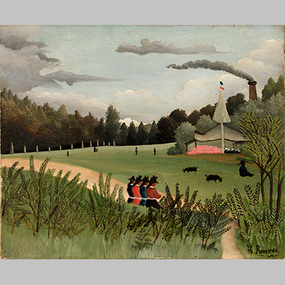 Rousseau Landscape and Four Young Girls
