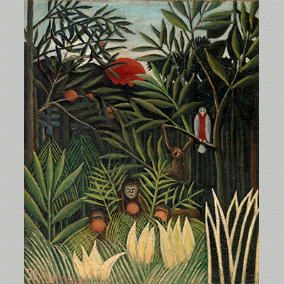 Rousseau Monkeys and Parrot in the Virgin Forest