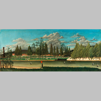 Rousseau - The Canal and Landscape with Tree Trunks