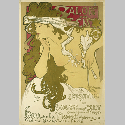 Salon des Cent XXme Exposition du Salon des Cent mars avril 1896 Hall de la Plume 31 rue Bonaparte Paris. Alfons Maria Mucha 1896