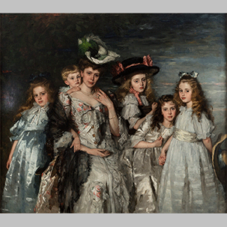 Schwartze Portrait of Mrs. A.G.M. van Ogtrop Hanlo and her five children
