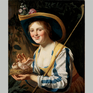 Gerard van Honthorst - Shepherdess with Doves