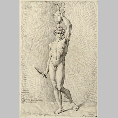 Staand mannelijk naakt met een vaas en een mes Hendrik de Flines 1784 1798