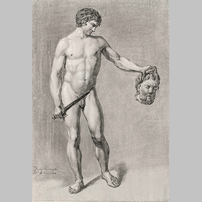Staand mannelijk naakt met een zwaard en een afgehouwen hoofd Dirk Versteegh 1784 3