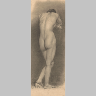 Standing Female Nude seen from the Rear Johan Braakensiek 1868 1940