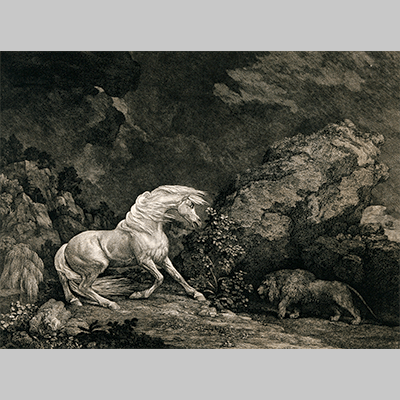 Stubbs A horse frightened by a lion