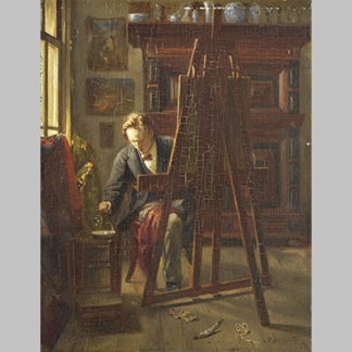 Theo Hanrath - The Artist George Jan Hendrik Poggenbeek in His Studio (1872)