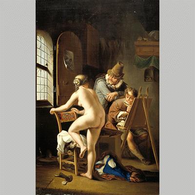 The Painter and his Model Arnold Houbraken copy after 1690