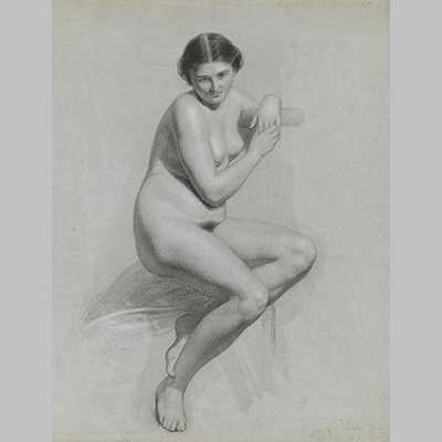 Thomas Simon Cool - Seated Female Nude 1859