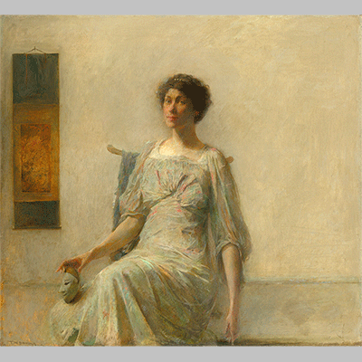 Thomas Wilmer Dewing lady with a mask