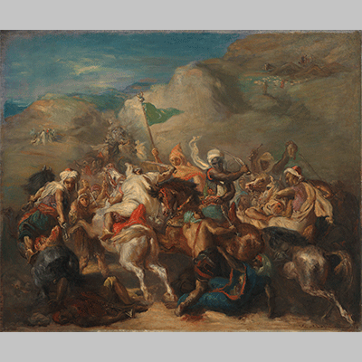 Théodore Chassériau Battle of Arab Horsemen Around a Standard