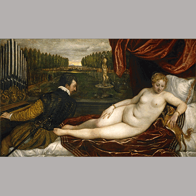 Titian Venus and organist and little dog