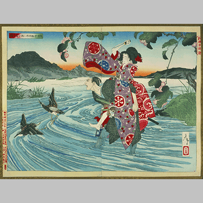 Tsukioka Yoshitoshi, Japanese The Demon Omatsu Murders Shirosaburō in the Ford icon