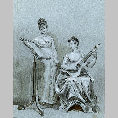 Two Ladies Making Music Charles Howard Hodges 1806