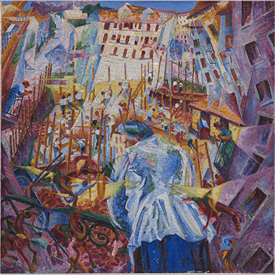 Umberto Boccioni - The Street Enters the House 1911