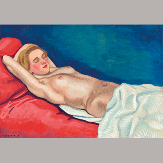 Vallotton Femme nue couchée sur un canapé rouge, 1923, 6222636