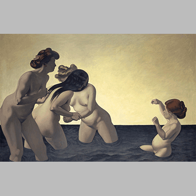 Vallotton Trois femmes et une petite fille jouant dans l'eau, 1907