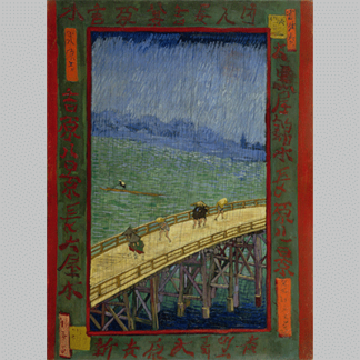 Van Gogh Brug in de regen naar Hiroshige 2