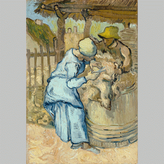 Van Gogh The sheep shearer after Millet