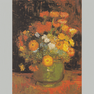 Van Gogh Vase mit Zinnien