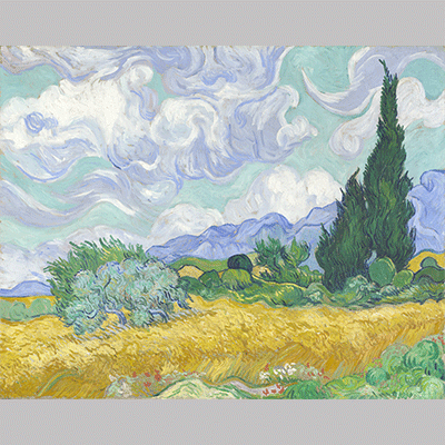 Van Gogh Wheat Field with Cypresses1