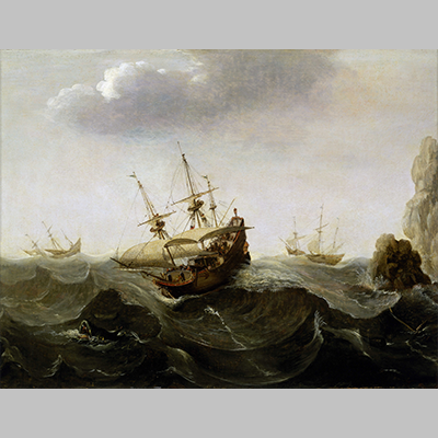 Cornelis Verbeeck - A Ship in a Rough Sea