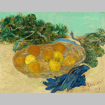 Vincent van Gogh still life of oranges and lemons with blue gloves