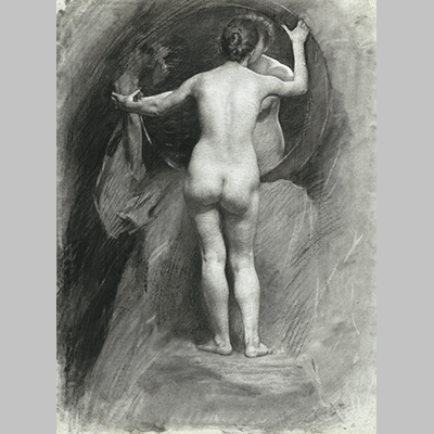 Vrouwelijk naakt staand voor een spiegel Pieter de Josselin de Jong 1871 1906
