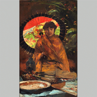 Willem de Zwart Girl with Japanese parasol