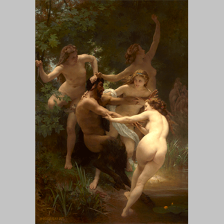 William Adolphe Bouguereau Nymphs and Satyr