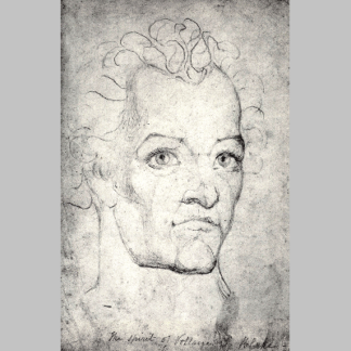 William Blake Visionary Head of Voltaire c 1820