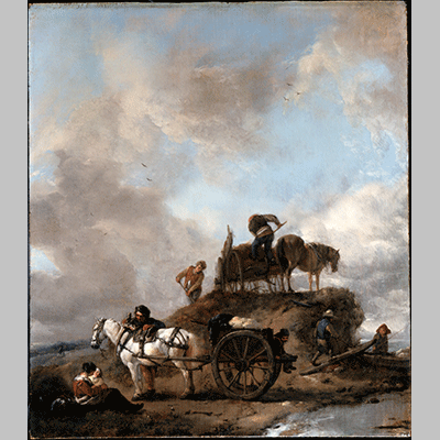 Wouwerman Philips Peasants in the Fields Hay Harvest