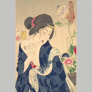 Yoshitoshi Waking Up A Girl of the Koka Era 1888