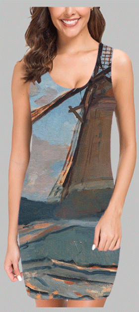 mondrian windmill vest dress